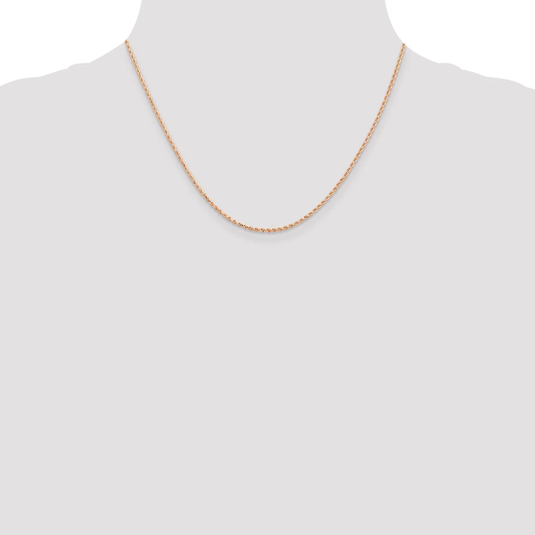 14k Rose Gold 1.5mm Diamond Cut Rope Chain