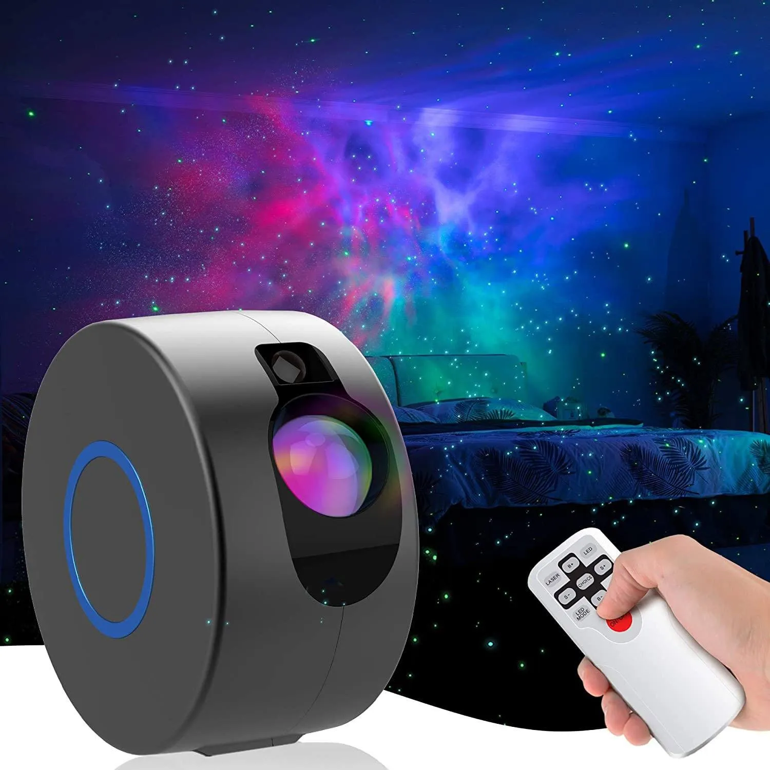 2-in-1 Aurora Starry Sky Projector