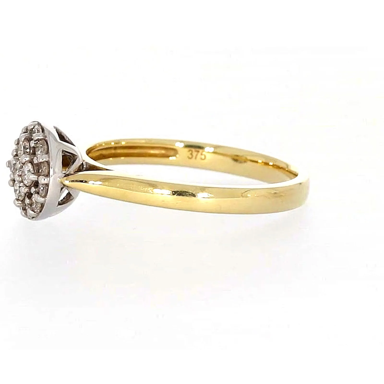 9ct Yellow Gold Round Brilliant Cut with 1/4 CARAT tw of Diamonds Ring