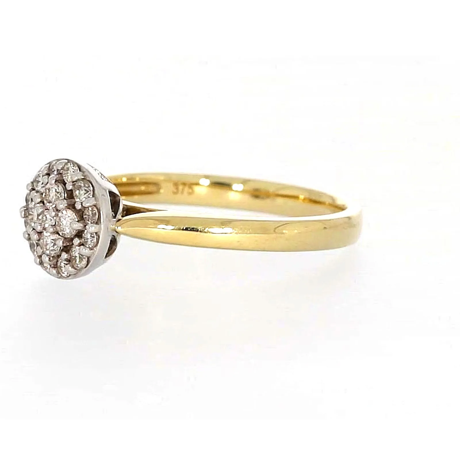 9ct Yellow Gold Round Brilliant Cut with 1/4 CARAT tw of Diamonds Ring