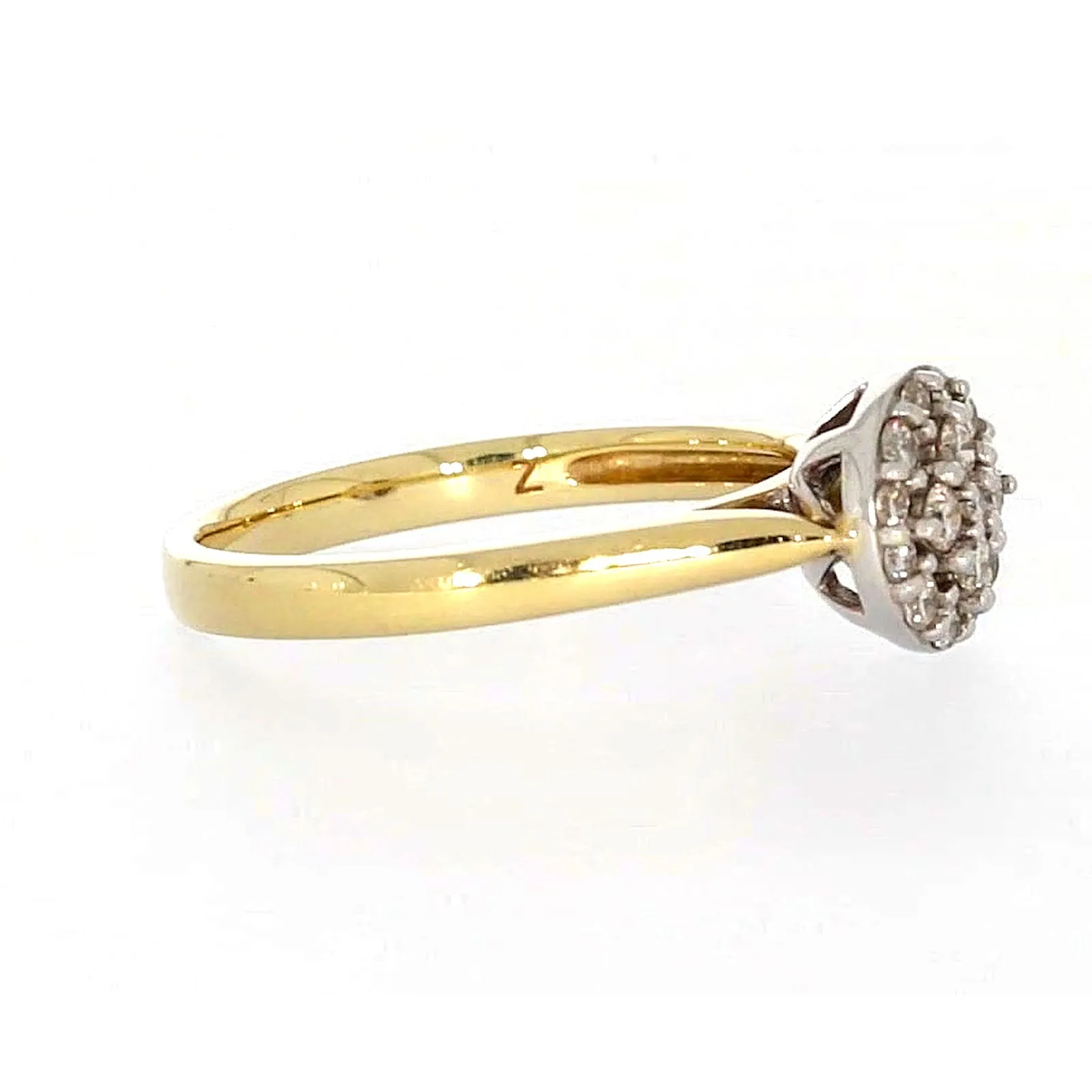 9ct Yellow Gold Round Brilliant Cut with 1/4 CARAT tw of Diamonds Ring