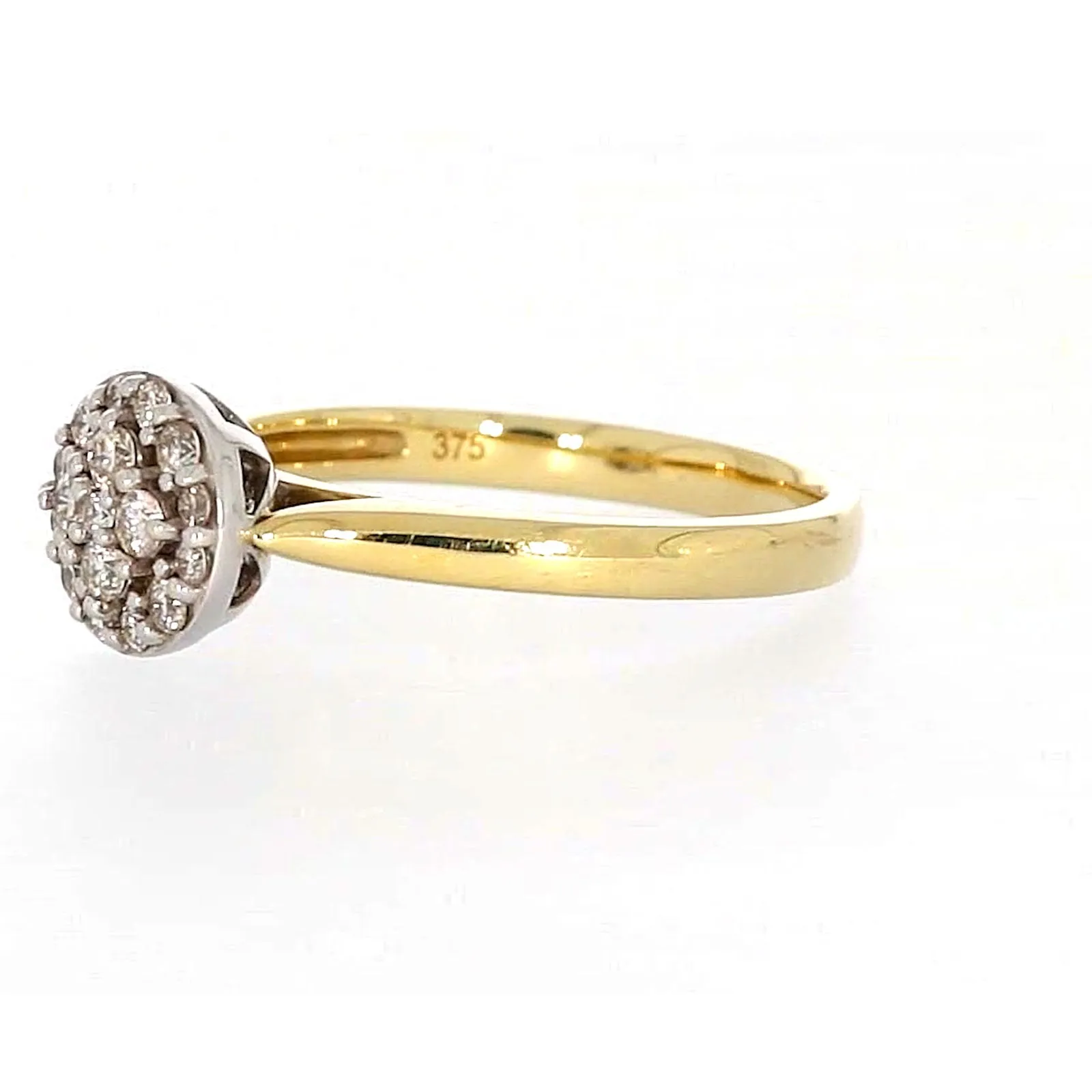 9ct Yellow Gold Round Brilliant Cut with 1/4 CARAT tw of Diamonds Ring