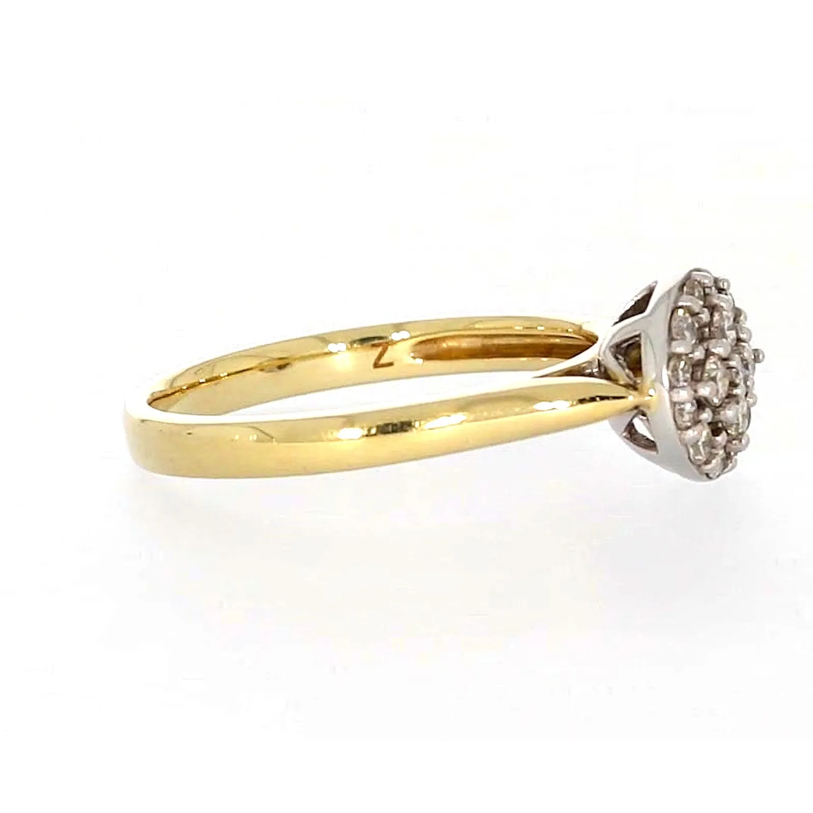 9ct Yellow Gold Round Brilliant Cut with 1/4 CARAT tw of Diamonds Ring