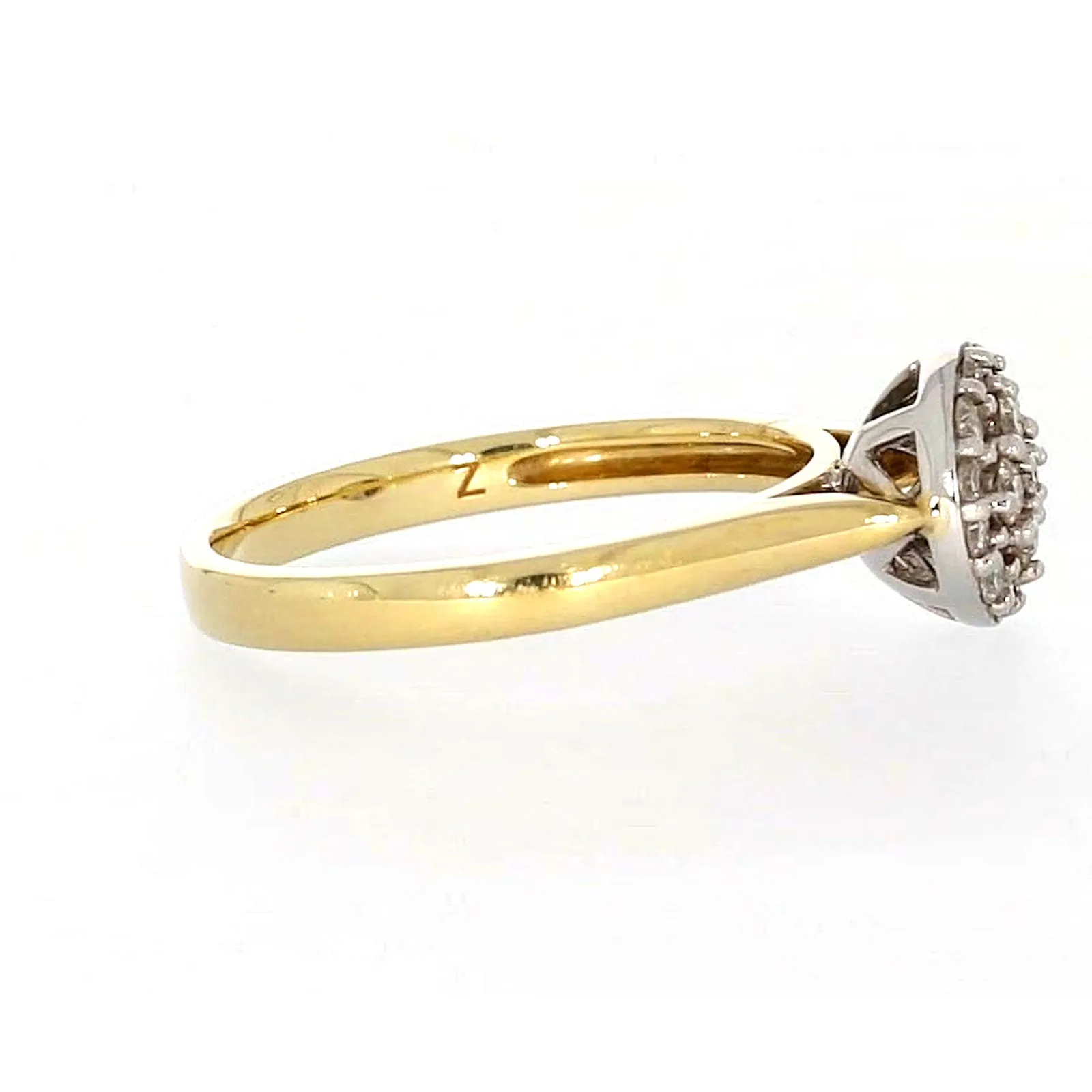 9ct Yellow Gold Round Brilliant Cut with 1/4 CARAT tw of Diamonds Ring