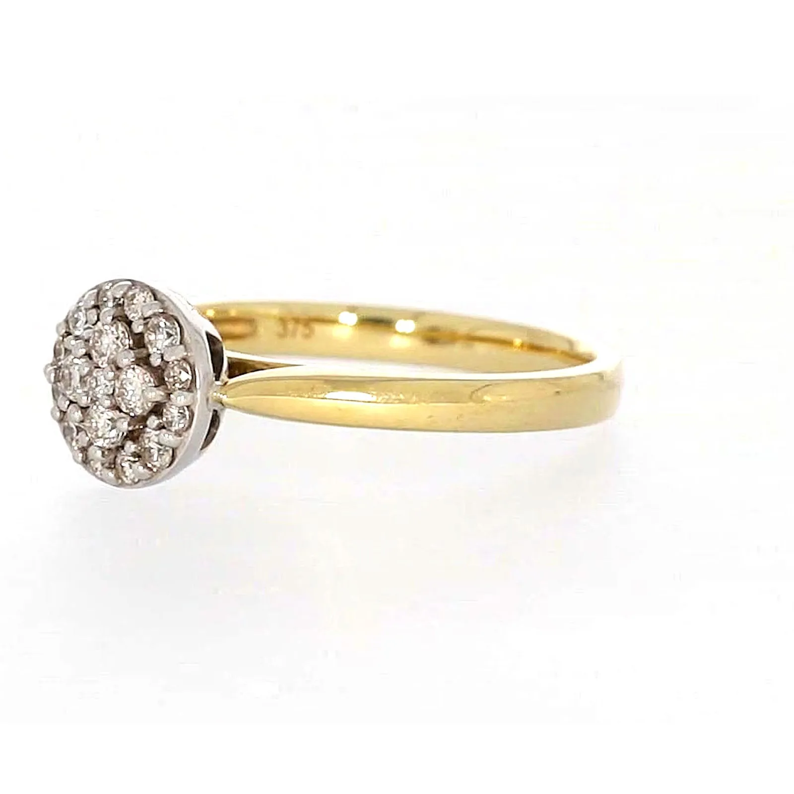 9ct Yellow Gold Round Brilliant Cut with 1/4 CARAT tw of Diamonds Ring