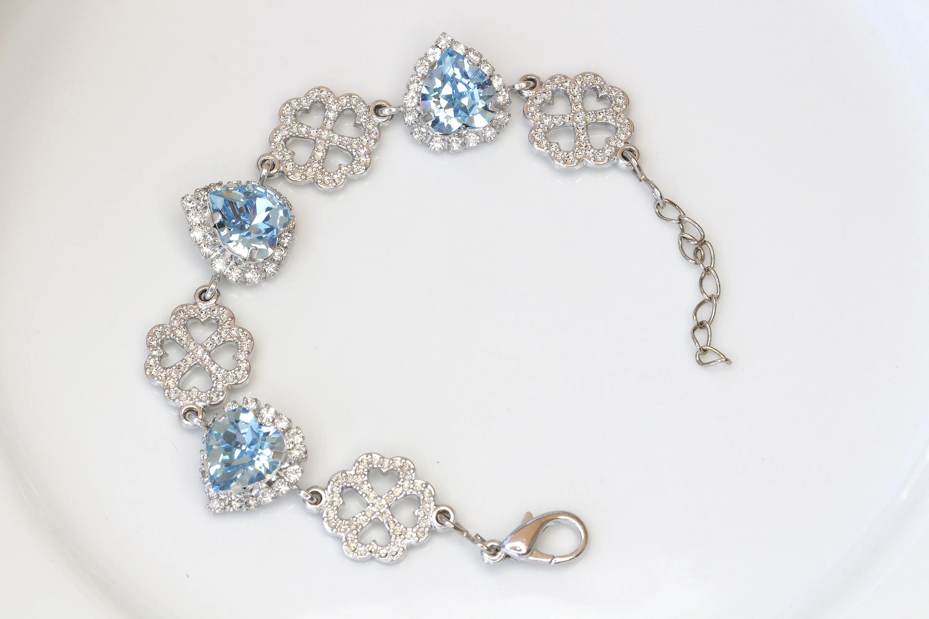 AQUAMARINE HEART BRACELET