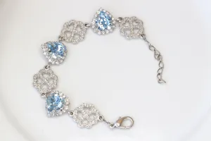 AQUAMARINE HEART BRACELET