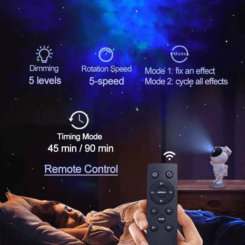 Astronaut Galaxy Star Projector Starry Sky Night Light with BT Speaker