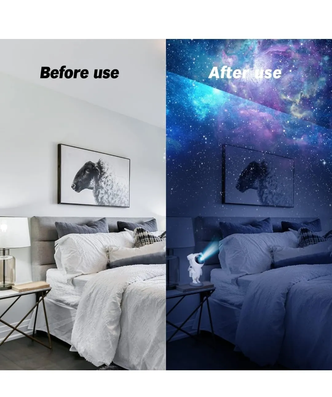 Astronaut Star Projector, Galaxy Projector with Timer and Remote， Control360°Adjustable Design，Bedroom LED Night Light，Nebula Lamp for Gaming Room，Home Theater，Great Gift for Children and Adults