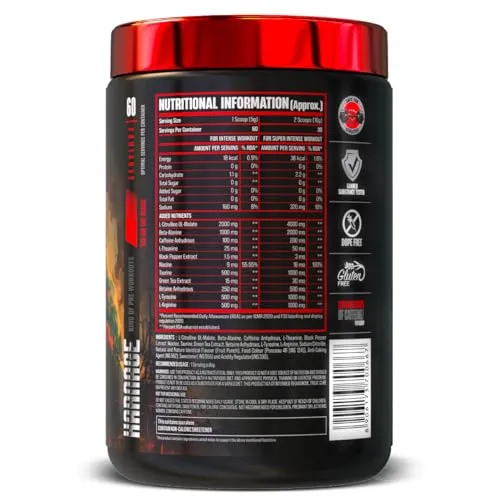 Bigmuscles Nutrition Karnage Pre workout (60 Servings, Sex On the Beach) | Pre-workout Supplement Supports to Improve Focus, Strength, Energy and Pump, Banned Substance Tested, Dope Free, 300g