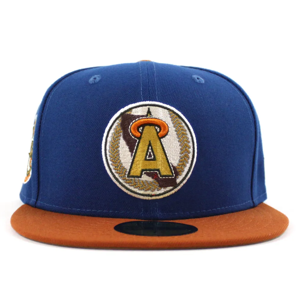 California Angels 35th Anniversary New Era 59Fifty Fitted Hat (SEASHORE BLUE RUST ORANGE KHAKI UNDER BRIM)