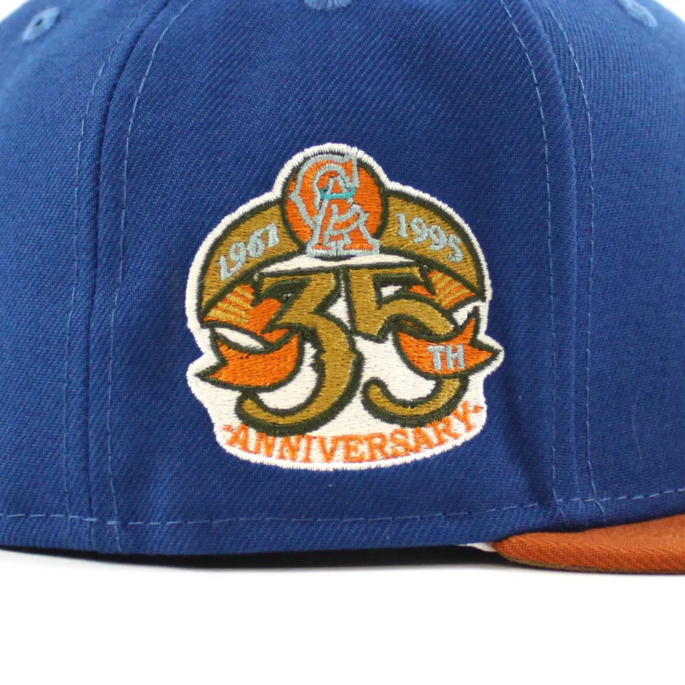 California Angels 35th Anniversary New Era 59Fifty Fitted Hat (SEASHORE BLUE RUST ORANGE KHAKI UNDER BRIM)