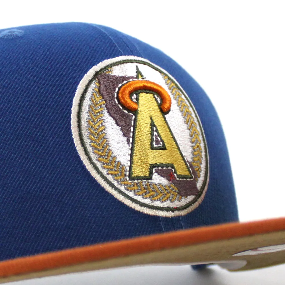 California Angels 35th Anniversary New Era 59Fifty Fitted Hat (SEASHORE BLUE RUST ORANGE KHAKI UNDER BRIM)