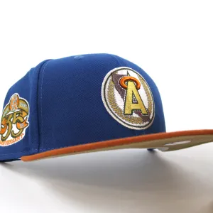 California Angels 35th Anniversary New Era 59Fifty Fitted Hat (SEASHORE BLUE RUST ORANGE KHAKI UNDER BRIM)