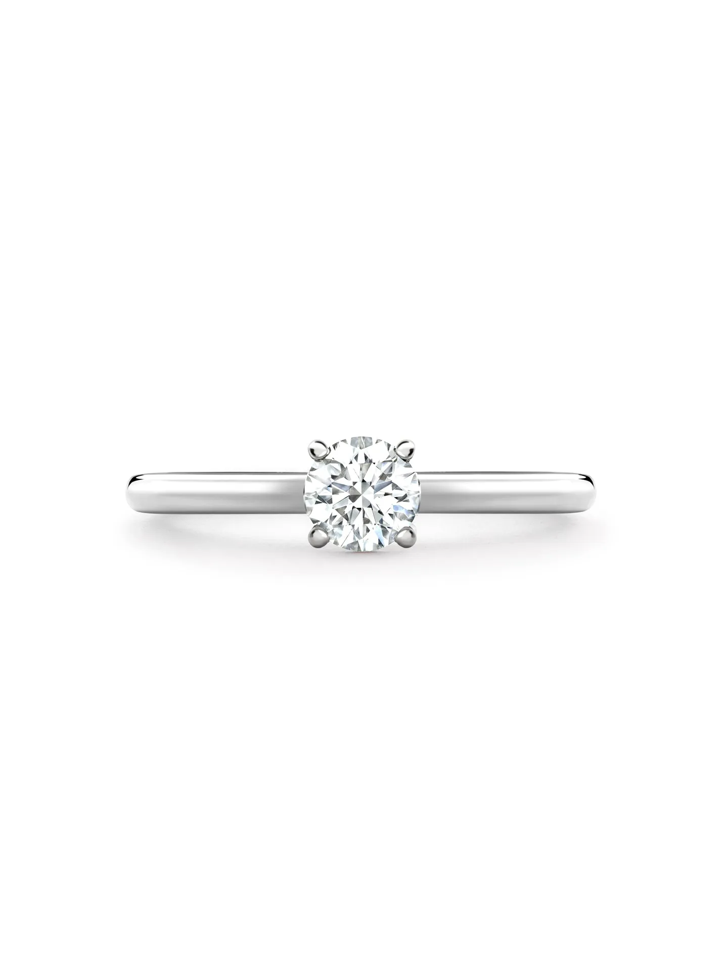 Classic Platinum Diamond Engagement Ring 0.7 Carat GVS2