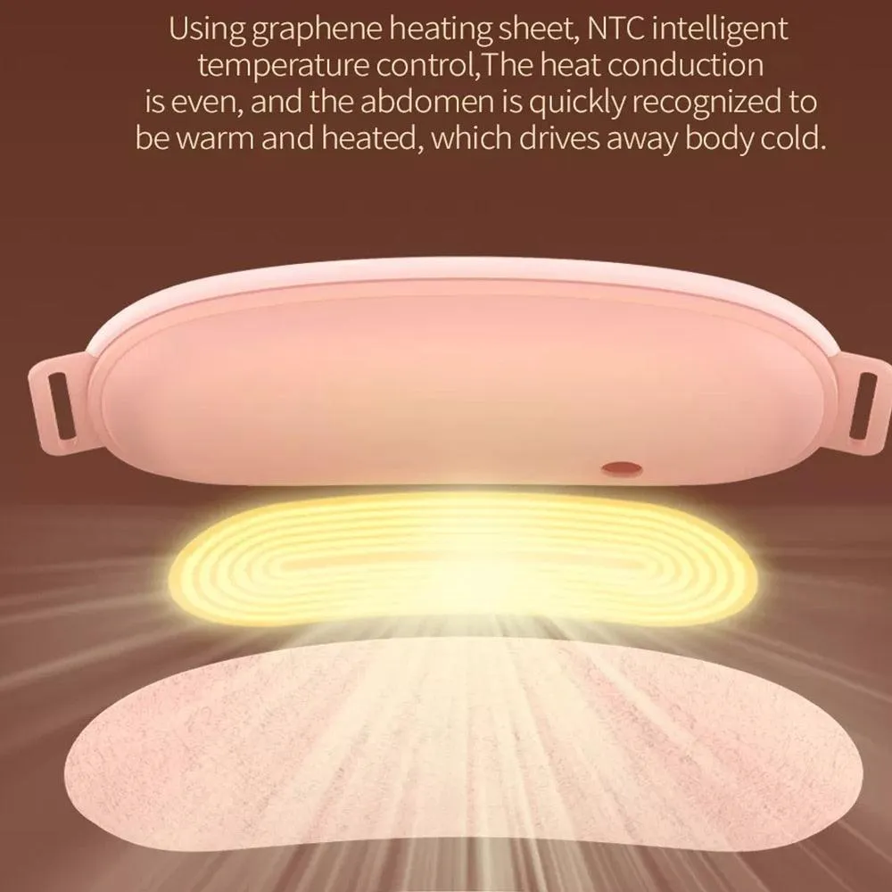 Cordless Massage Heating Pad Vibration Warm Waist Belt Smart Massager