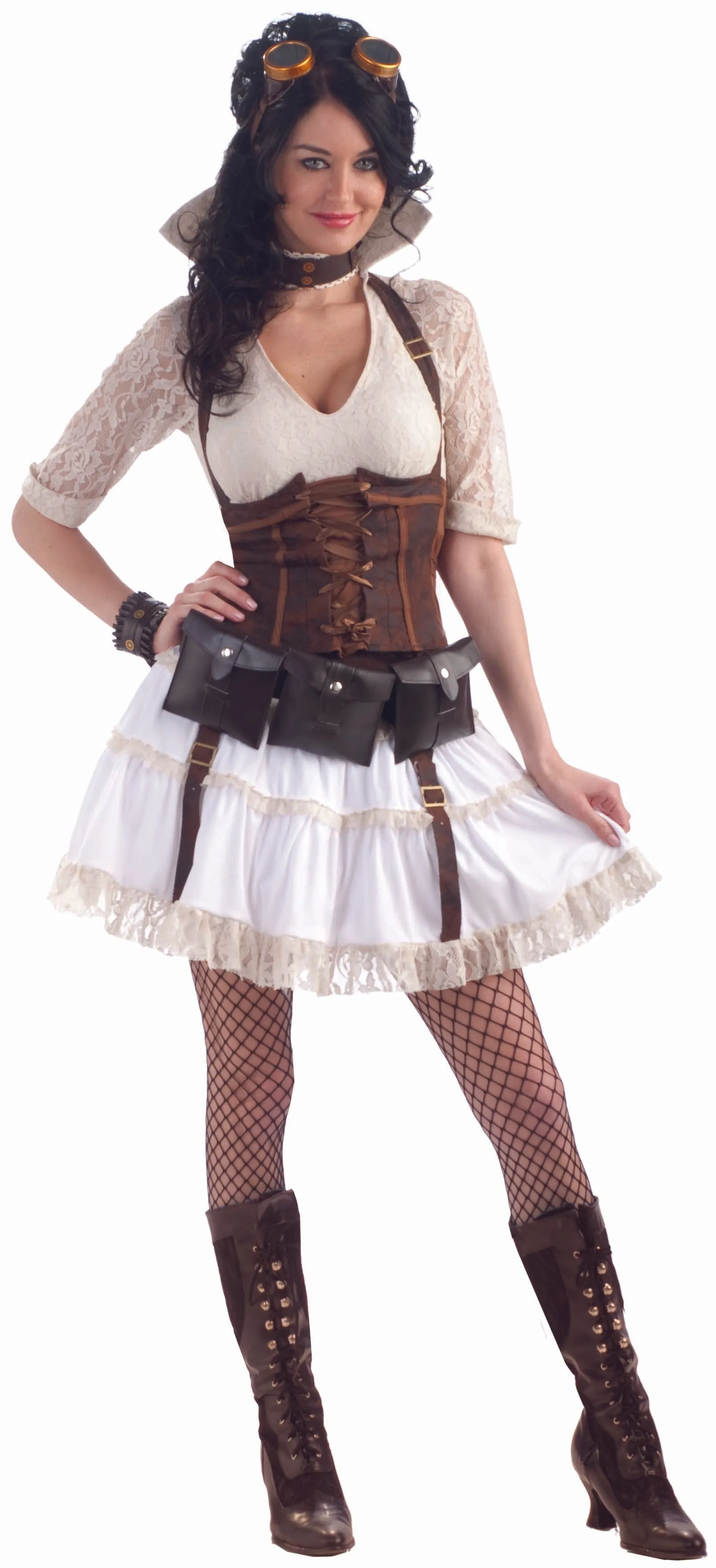 Costume femme aviateur robe Steampunk