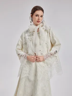 Custom Beaded Lace Jacquard Coat