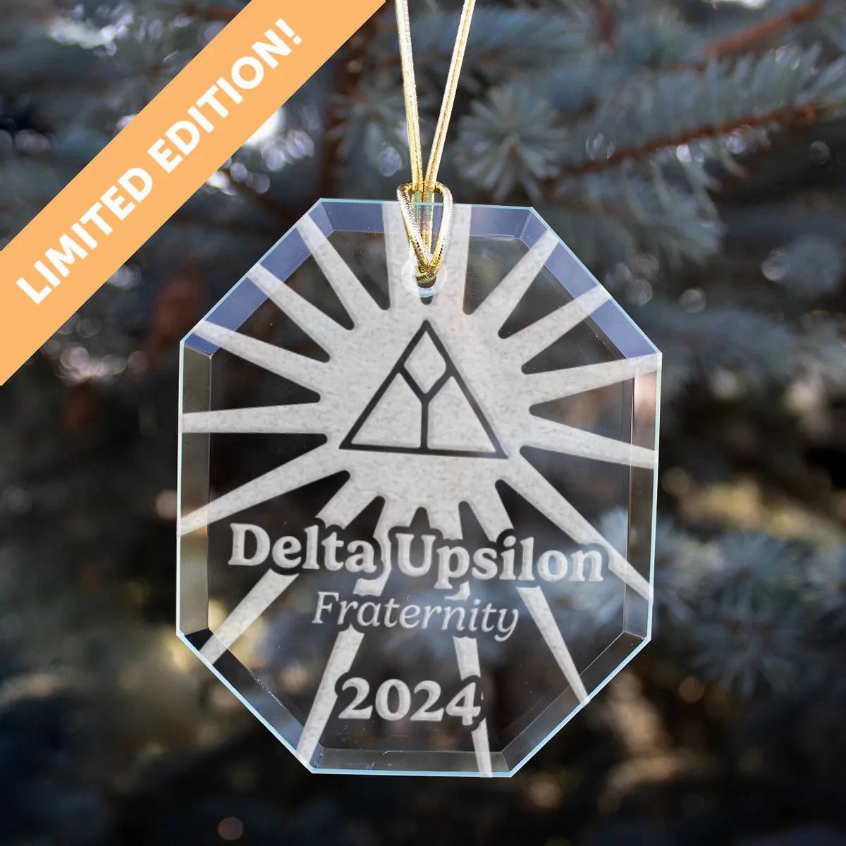 Delta Upsilon 2024 Limited Edition Retro Holiday Ornament