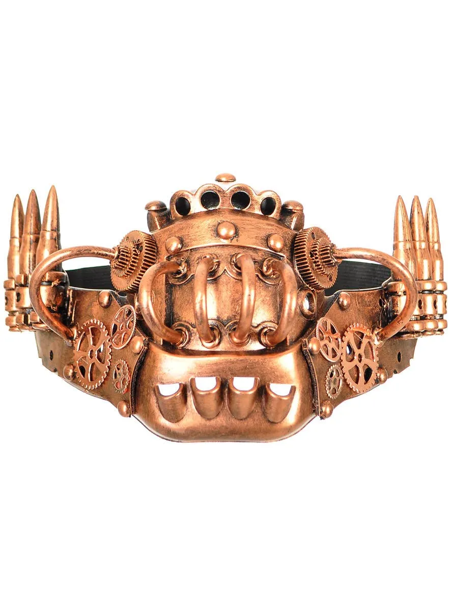 Deluxe Bronze Steampunk Half Face Costume Mask