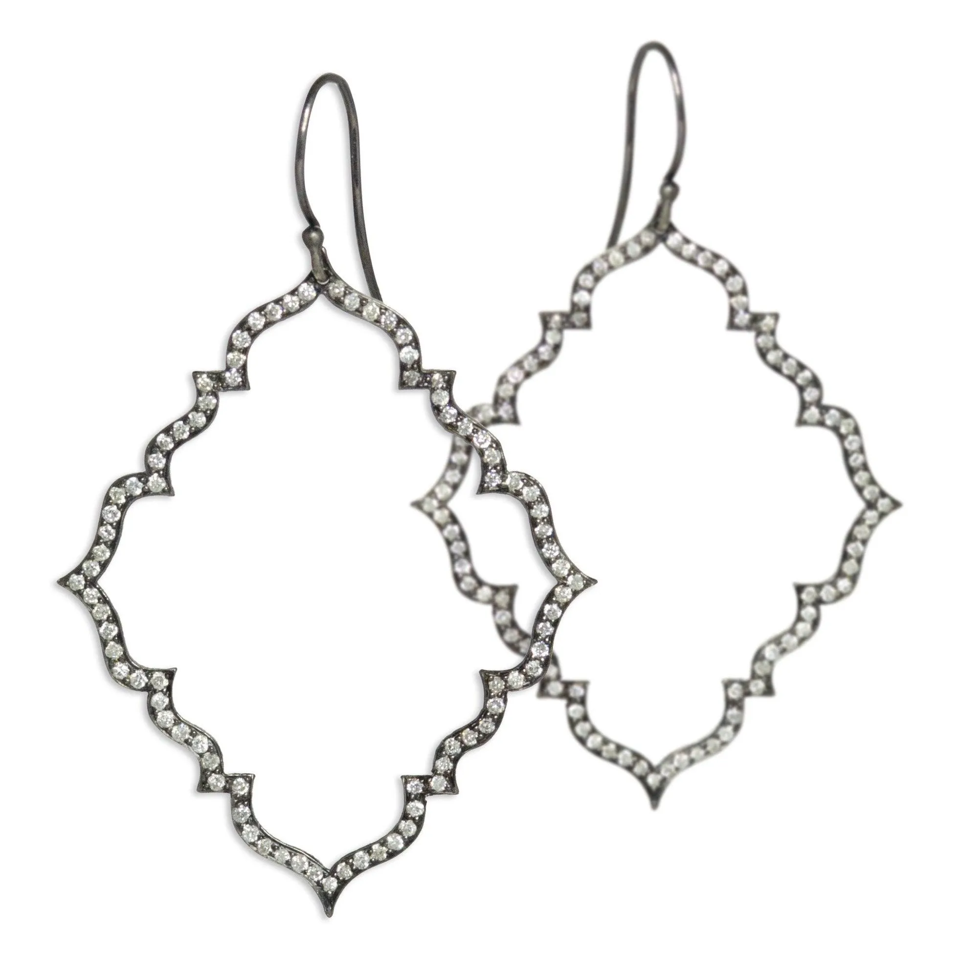 diamond portail dangle earrings