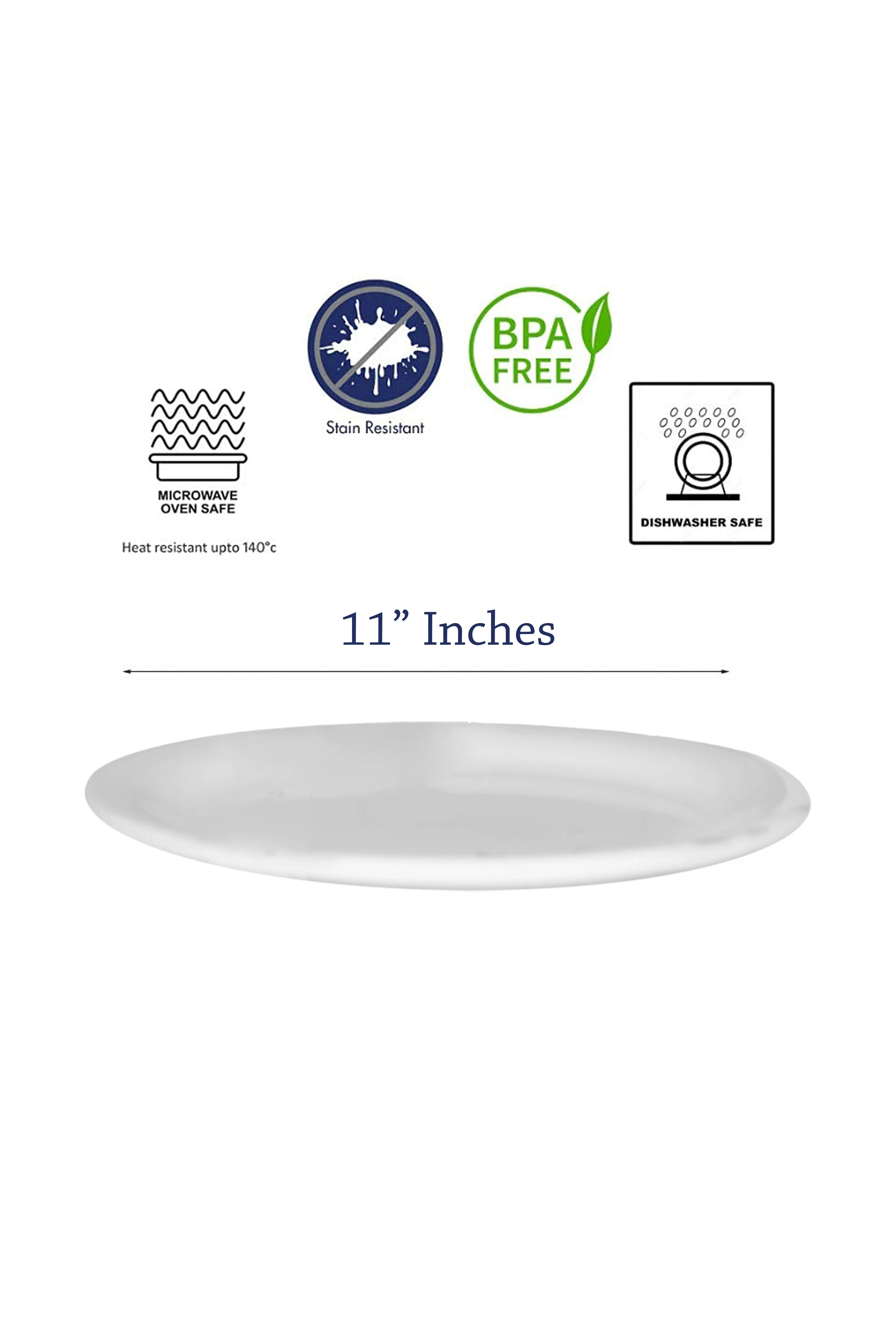 Exclusive 11" Dinner Melamine Plate Bamboo Texture. (4009)