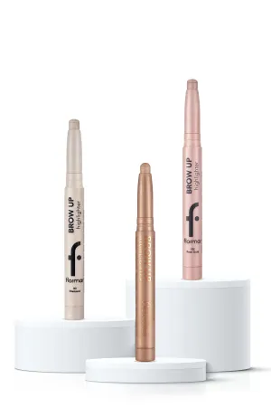 Flormar Illuminating Eyebrow Pencil Brow Up Set of 3 - Diamond/ Champagne/ Rose Gold