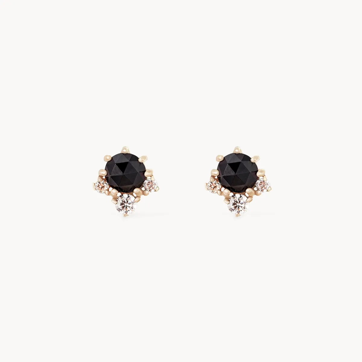 full moon glow diamond black onyx earring - 14k yellow gold, black onyx, diamonds