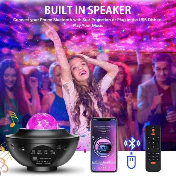 Galaxy Star Projector Lamp Led Universe | Galaxy Star Light Projector. (double Speaker)