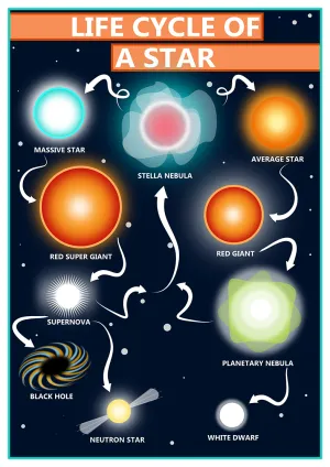 GCSE Science Life Cycle of a Star Educational A2 Poster