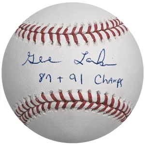 Gene Larkin Signed and Inscribed Official Major League Baseball Minnesota Twins