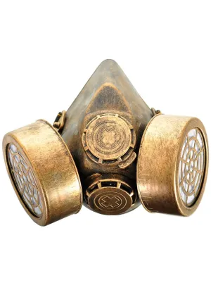 Half Face Bronze Deluxe Hard Plastic Gas Mask