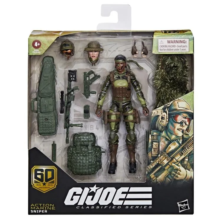 Hasbro G.I. Joe Classified Series 60th Anniversary Action Marine Sniper Action Figure