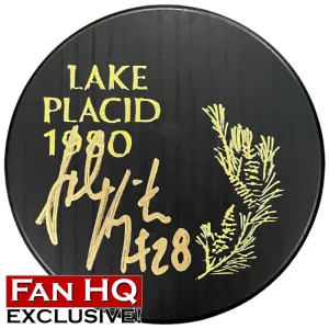 John Harrington Autographed Fan HQ Exclusive 1980 Lake Placid Puck