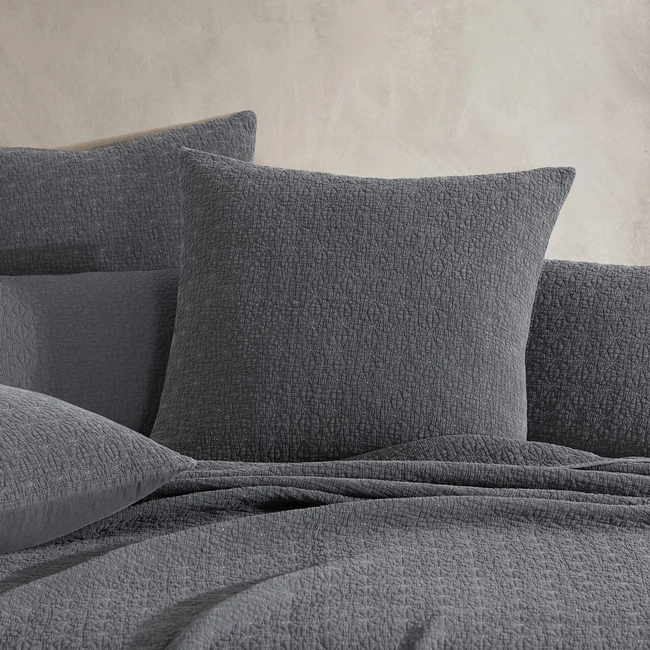 Kayo Charcoal European Sham by Logan and Mason Platinum