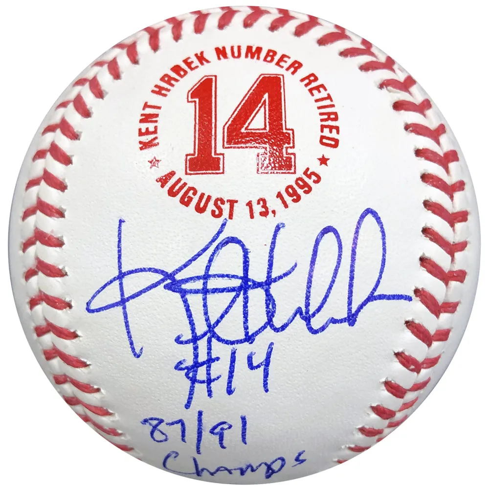 Kent Hrbek Signed and Inscribed "87/91 Champs" Fan HQ Exclusive Number Retired Baseball Minnesota Twins (Number 14/14)