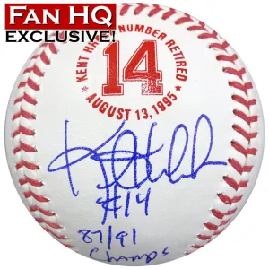 Kent Hrbek Signed and Inscribed "87/91 Champs" Fan HQ Exclusive Number Retired Baseball Minnesota Twins (Number 14/14)