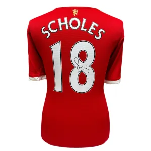 Manchester United FC Scholes Signed Shirt - 2021-2022 Season Replica