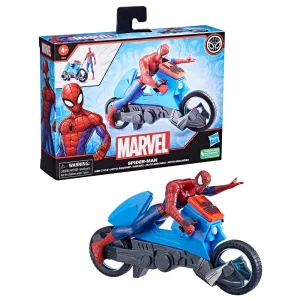 Marvel Spider-Man Web Cycle with 6-Inch-Scale Collectible Spider-Man Action Figure Set for Kids Ages 4 Years and Up