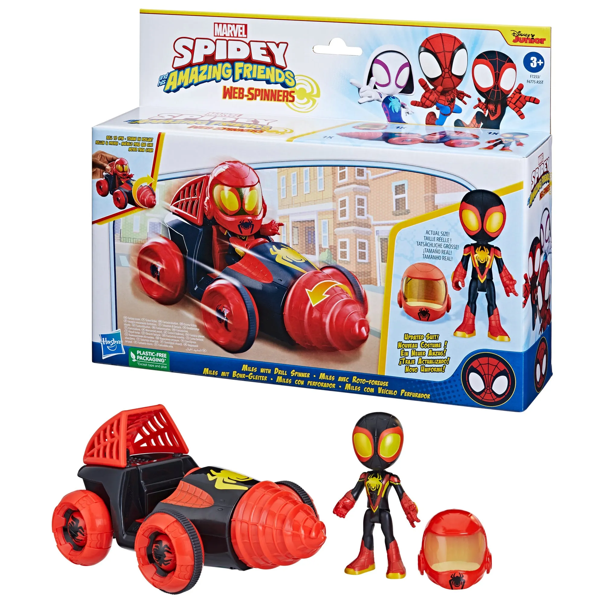 Marvel Spidey and His Amazing Friends Web-Spinners Miles with Drill Spinner