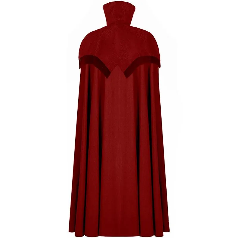 Medieval Men's Cloak with Jacquard Double-Layered Shawl Gothic Pirate Vampire Cloak