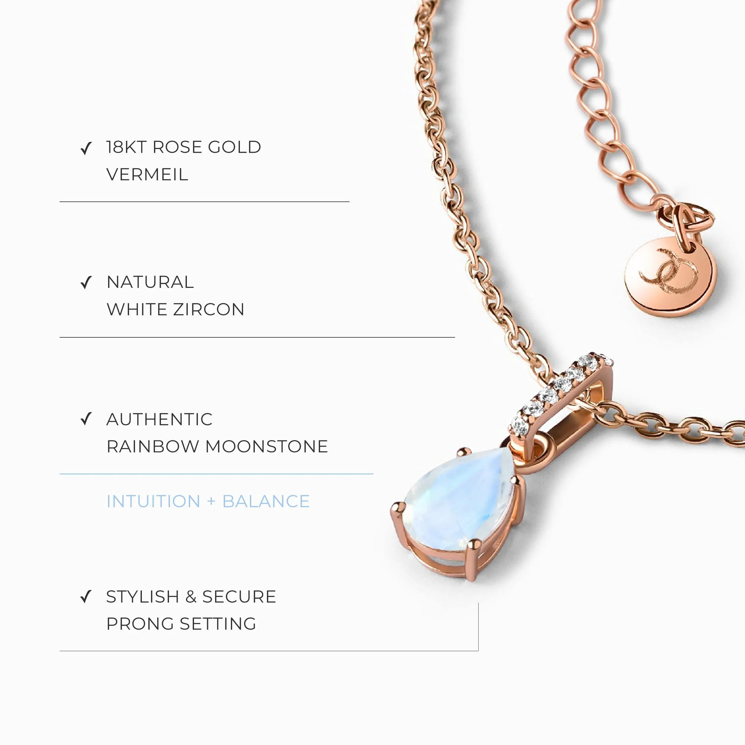 Moonstone Necklace Sway - June Birthstone