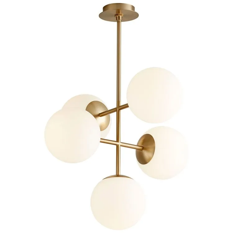 Nebula Five-Light 8" LED Pendant - Aged Brass