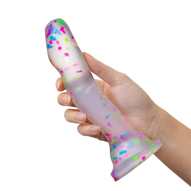 Neo Elite Hanky-Panky - Silicone Confetti Dildo, Glow-in-the-Dark