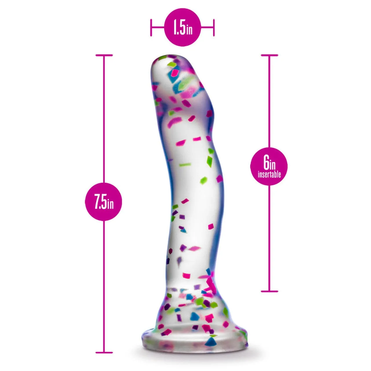 Neo Elite Hanky-Panky - Silicone Confetti Dildo, Glow-in-the-Dark