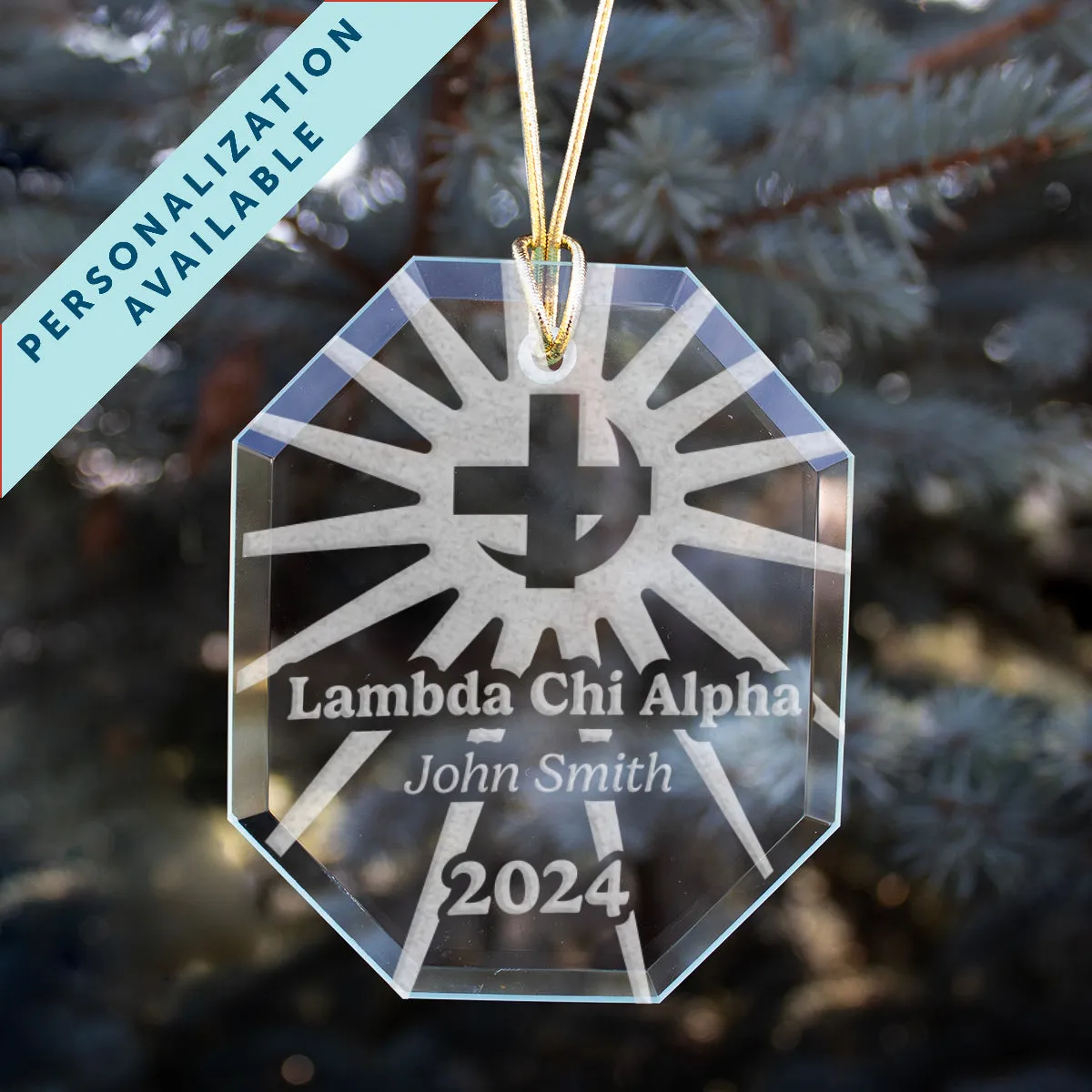 New! Lambda Chi 2024 Personalized Limited Edition Retro Holiday Ornament