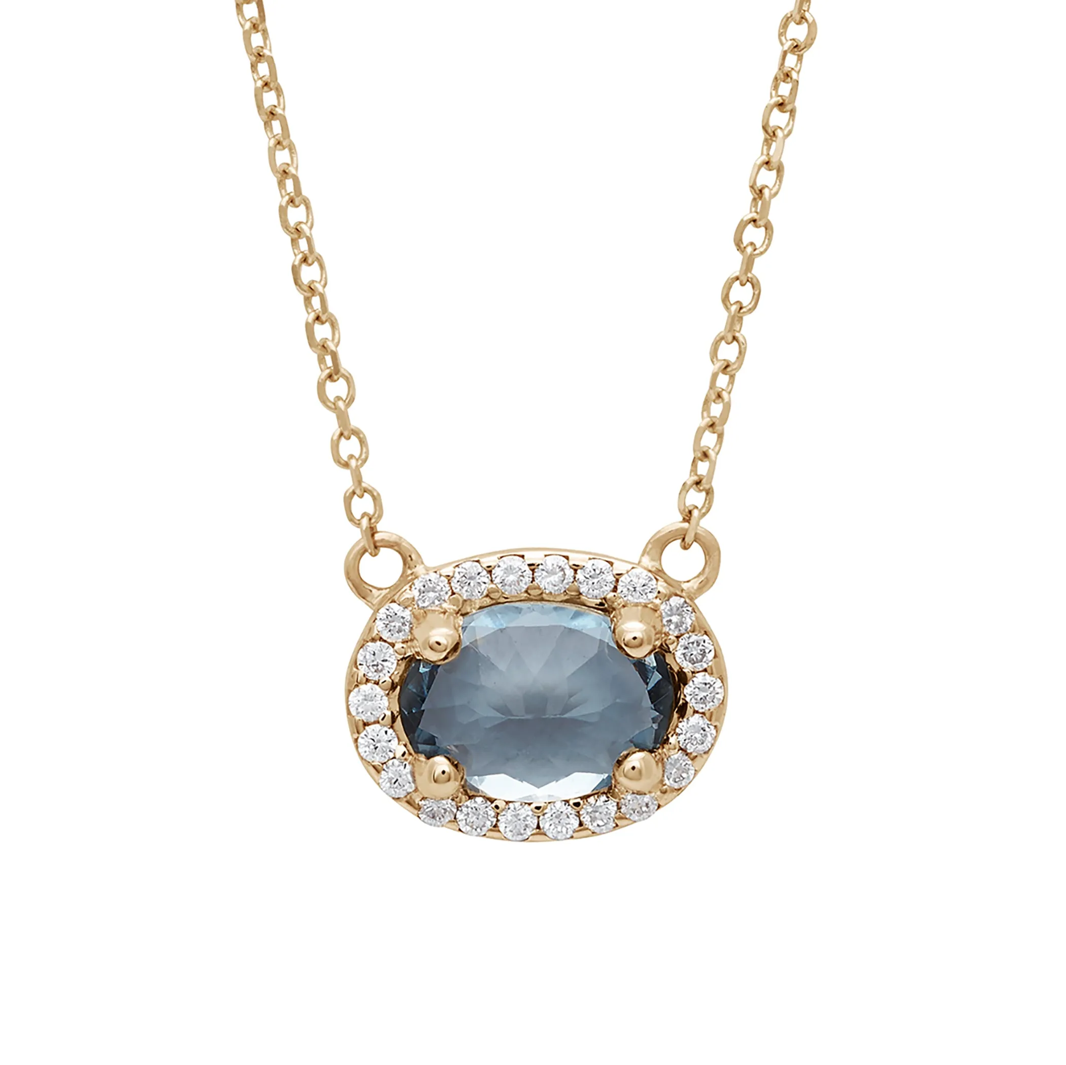 Pavé Amulet Necklace -  14k Gold, Grey Spinel & White Diamond