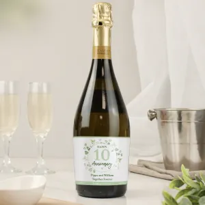 Personalised Botanical Anniversary Prosecco