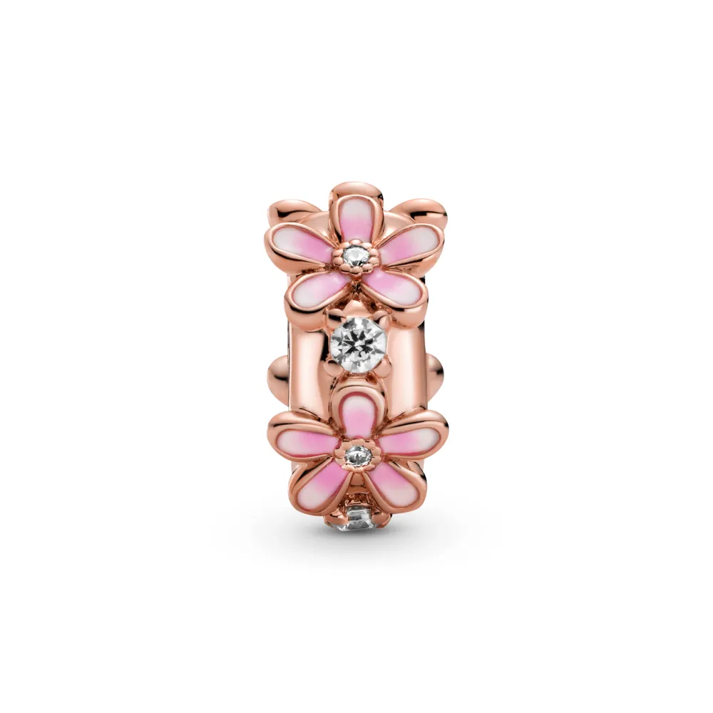 Pink Daisy Spacer Clip Charm