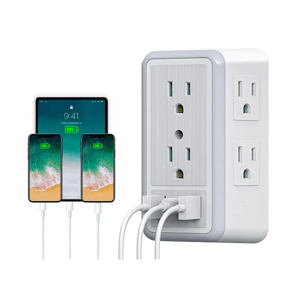 ProHT 6-Outlet Multiple Plug USB and Night Light. Get unmatched power with the ProHT power strip.-460644